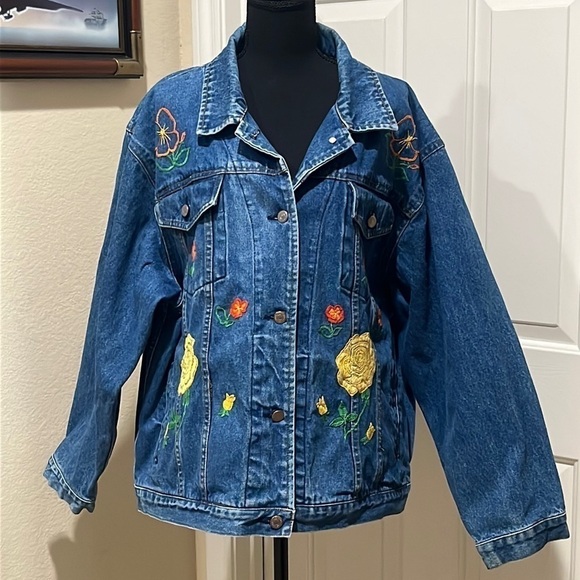 ROCK CREEK VINTAGE EMBROIDERED WOMENS DENIM JACKET, SIZE 3X - Picture 3 of 11